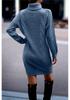 2023 Autumn/Winter High Neck Long Sleeve Bodycon Sweater Dress for Women