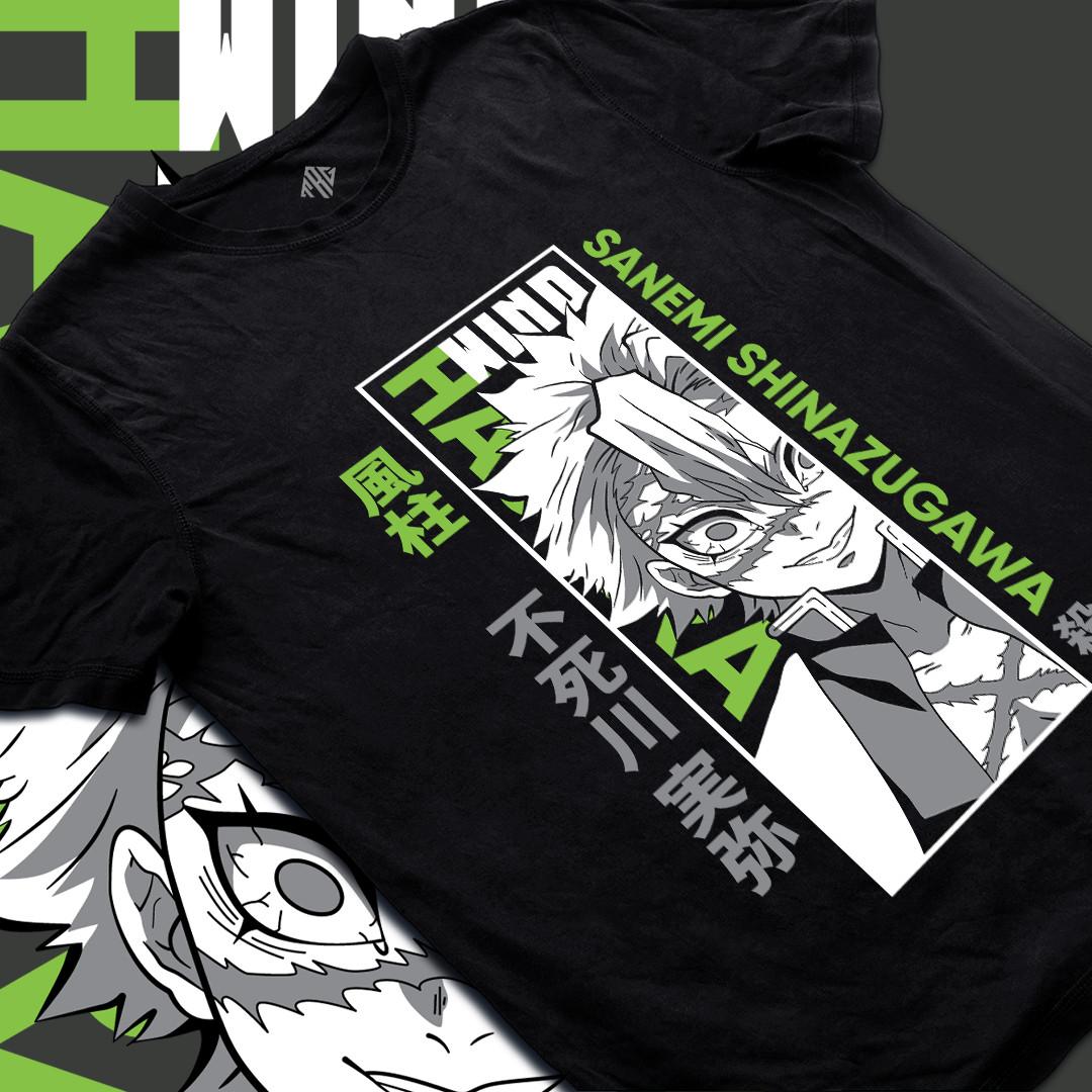 Sanemi Shinazugawa T-Shirt Mens Womens Tees Top Demon Slayer Wind Hashira Anime Tee L