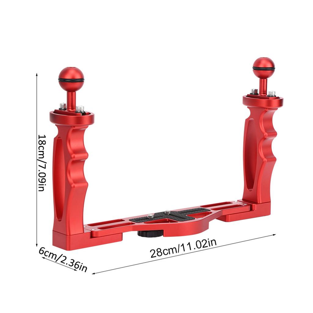 Ganzmetall Dual Handheld Handgriff Tauchlampe Halterung Unterwasser Sportkamera Halter