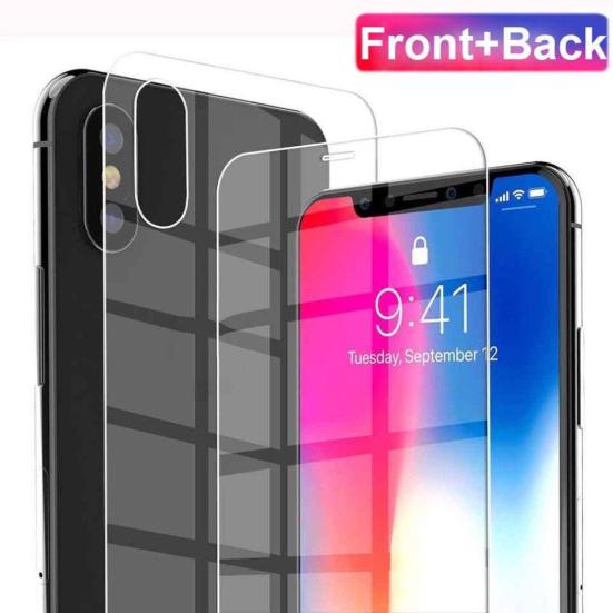 Front Rear Tempered Film Cover for Glass Protective iPhone 7 8 Plus X