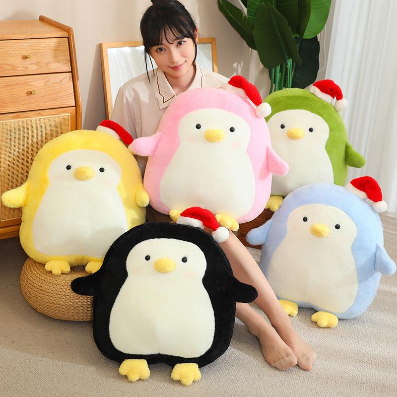 Favorite Toy Green Cute Cute Hat Penguin Doll Plush Toy Christmas Hat Little Penguin Doll Children Soothing Doll