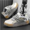 Buty Męskie Wersja Koreańska Buty Sportowe Modne Gruba Podeszwa Uczeń Sznurowane Płaskie Dno Antypoślizgowe Komfort Buty do Skateboardu