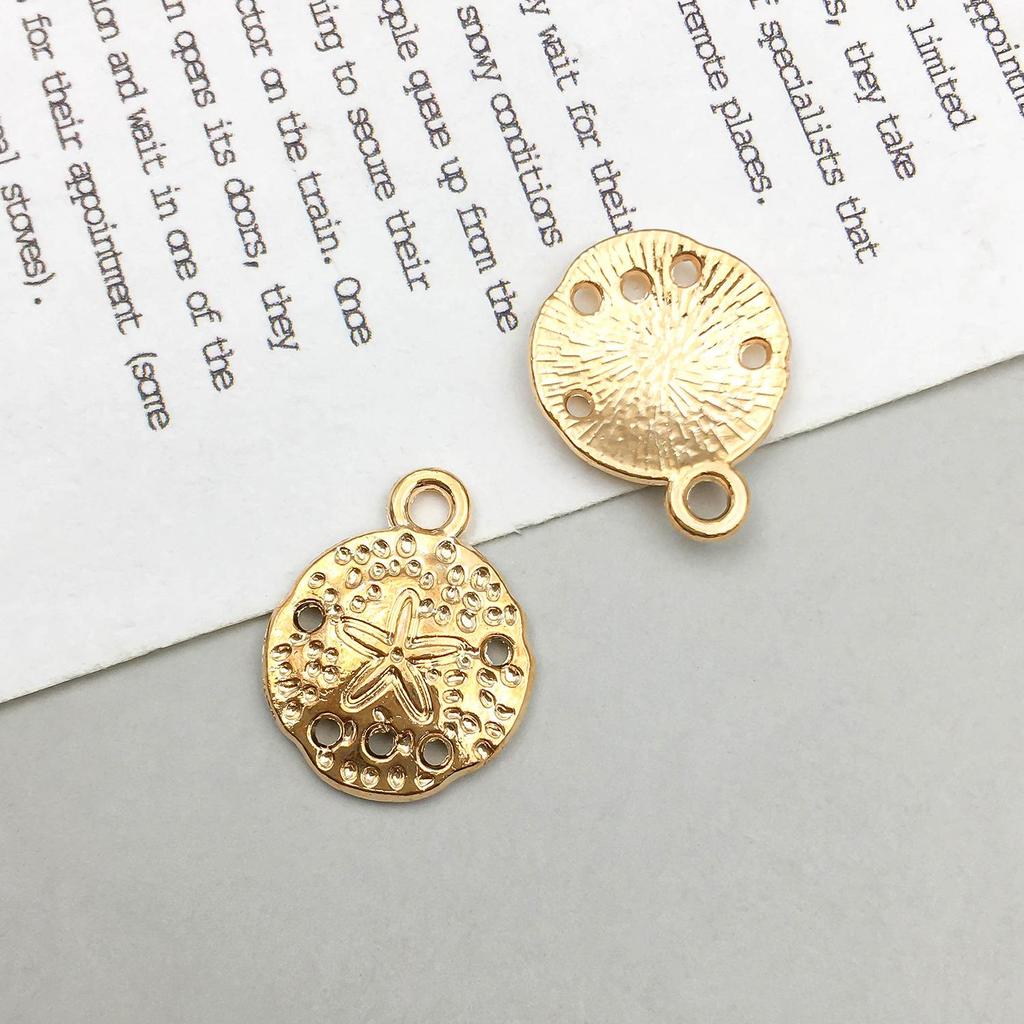 Smíšené přívěsky mořských živočichů ze 16K zlata: Přívěsky ve tvaru mušle, hvězdice, chobotnice, želvy a mušlí pro DIY šperky.