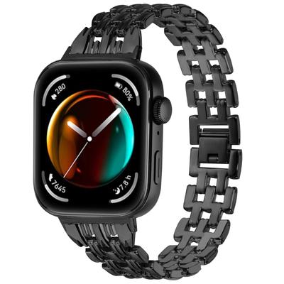 For Huawei Watch Fit 3 Hollow 5-Bead Watch Band Metal Wrist Strap Replacement