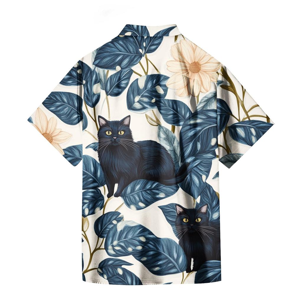 Men's Casual Short-sleeved Shirt Slim Fit Stylish Men's Hawaiian Print