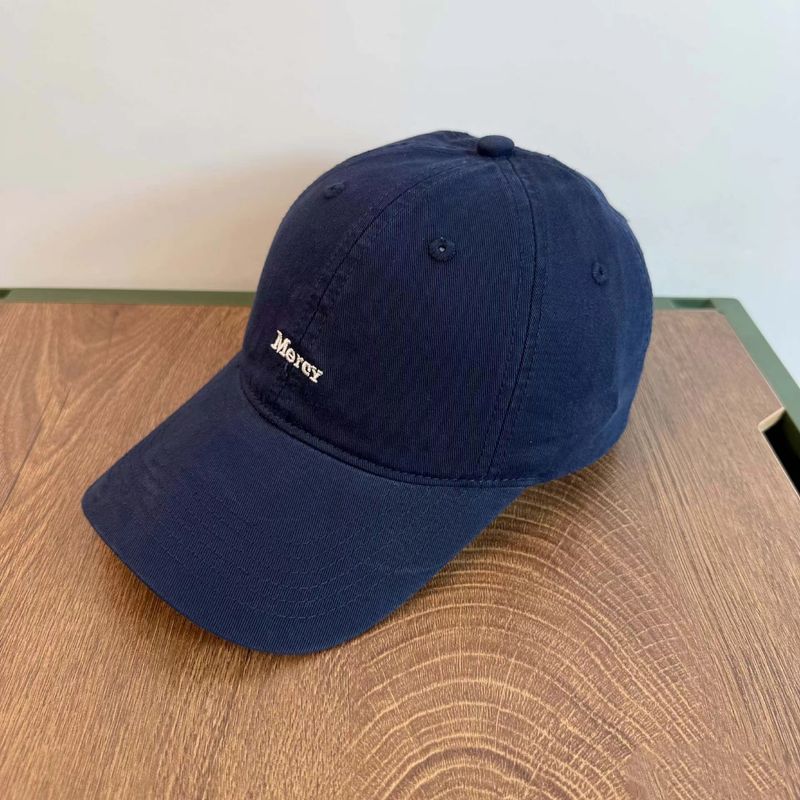 

Spring and Summer K-style Minimalist Letters Embroider Peaked Cap Easiest for Match Ins Wind Show Face Small Big Brim Sun-Proof Baseball Cap Navy blue