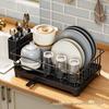 Japanese Wrought Iron Kitchen Dish Rack: Multi-Functional Countertop Storage for Bowls and Plates