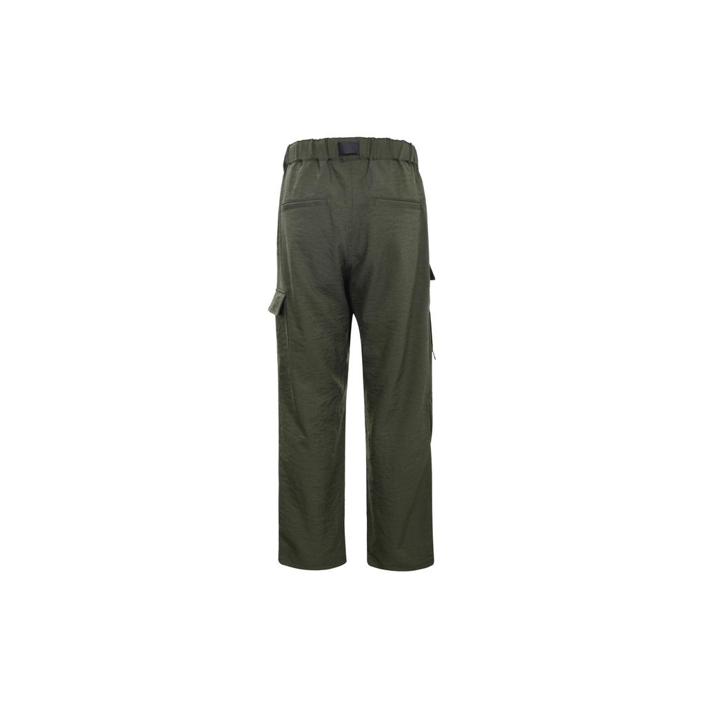 Y-3 FW22 Solid Color Large Pocket Drawstring Straight Leg Casual Pants Men Bottoms Dark-Green HT4472