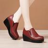 Small Size 32-43 Elegant Deep Mouth Soft Leather Shoes Women Platform 2025 Winter Med Heels Wedges Ankle Boots with Fur