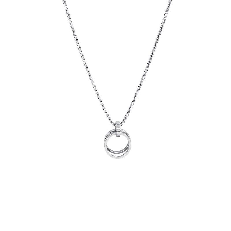 

A pair of rings, necklaces ins cold wind street titanium steel personality earth cool dancing sweater chain tide accessories men and women