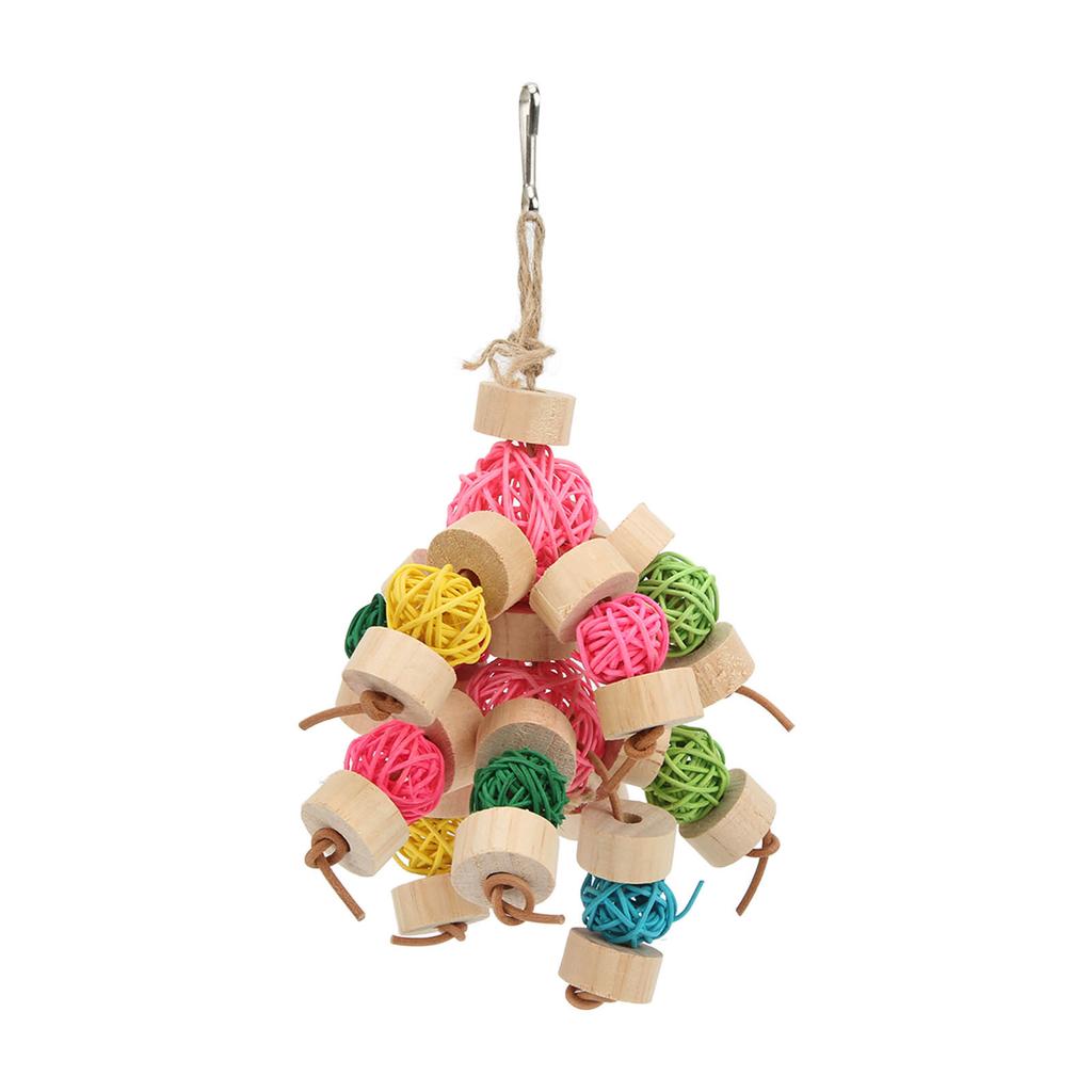 Parrot Chewing Toy Colorful Safe Relieve Anxiety Hanging Parrot Sepak Takraw Toy for Birds Parrots