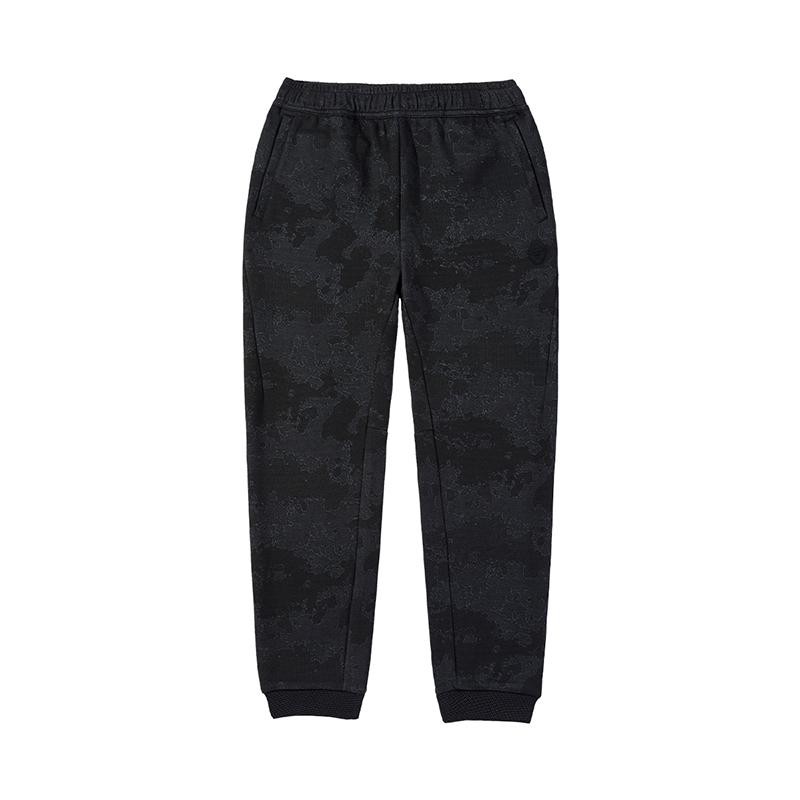 

Штаны мужские спортивные с принтом логотипа Li Ning средней талии, однотонные, свободного кроя, с манжетами, черные AKLU547-1 L