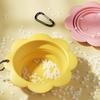 BPA Free Collapsible Dog Bowl Flower Shape Portable Pet Travel Feeder Easy To Clean with Carabiner Folding Silicone Dish
