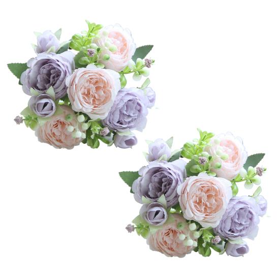 

Yousheng 2 шт. Искусственный пион с зелеными листьями 5 веток Реалистичный искусственный шелковый цветок Дом Офис Вечеринка В помещении На улице Искусственный цветок Распускающийся Декор