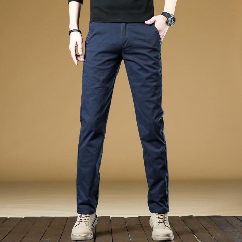 Spring And Autumn New Product With Velvet/Regular High End Leisure Light Business Slim Fit Straight Tube Versatile Trendy Western Pants Long Pants