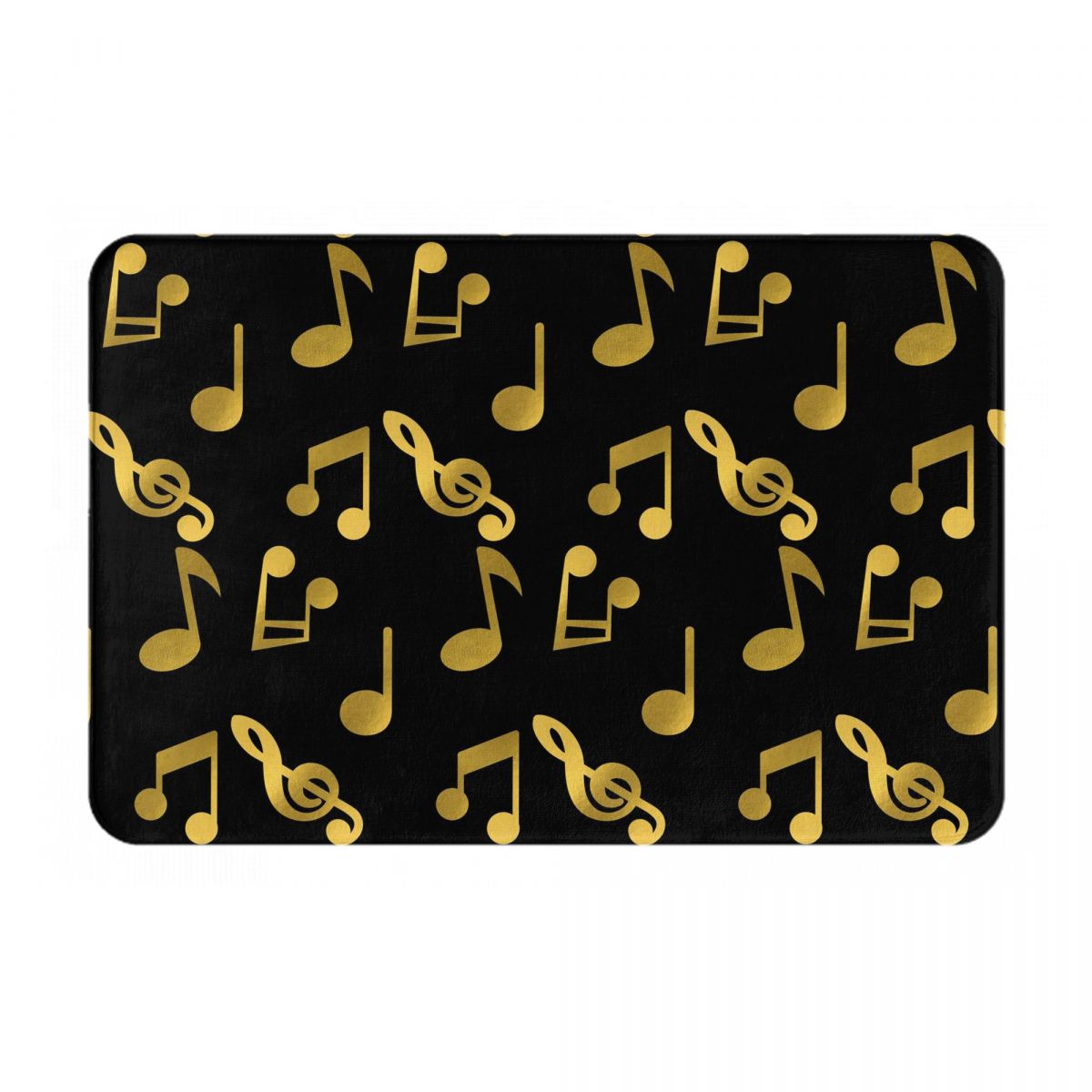 Gouden Muzikale Muzieknoten Antislip Deurmat Vloermat Duurzaam Tapijt Vloerkleed voor Keuken Entree Huis Slaapkamer Voetmat Matten 60x40 cm
