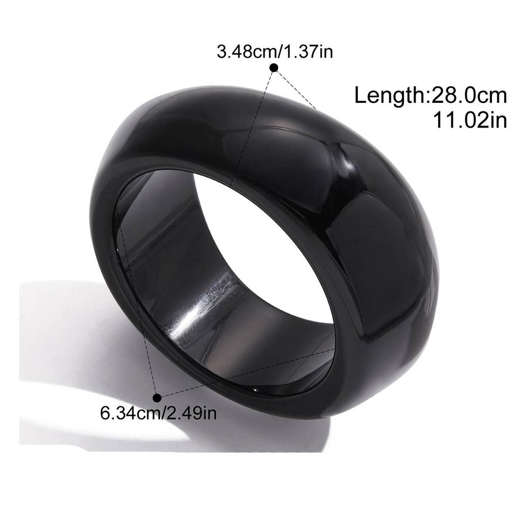 Yori Hot Style White Black Brown Resin Chunky Hoop Bracelet Bangle Daily Trendy Jewelry Gift Waterproof Accessory