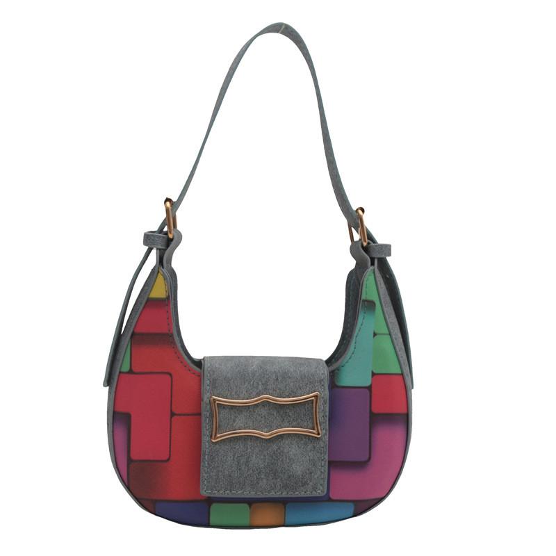 

Chic Woven Handbag For Women Stylish 2024 Autumn Winter Fashionable Shoulder Bag In White Green Blue Floral Gray