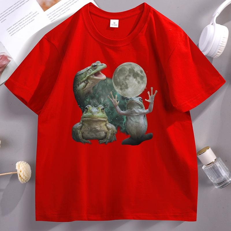 Three Frog Moon Comfort TShirt for Unisex Unisex Graphic Tee Shirt Vintage 90s Streetwear TShirts Casual Cotton Short Sleeve Tops