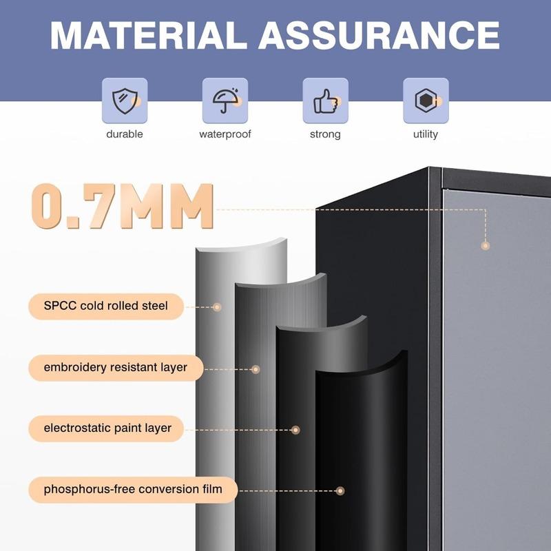 Metal Garage Storage Cabinet,Tall Tool Cabinet with Doors and Adjustbale Shelves,Lockable Tool Cabinet for Garage