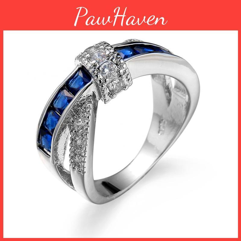 Geometric Copper Ring With Stunning Zircon Cross Design In Multiple Elegant Colors