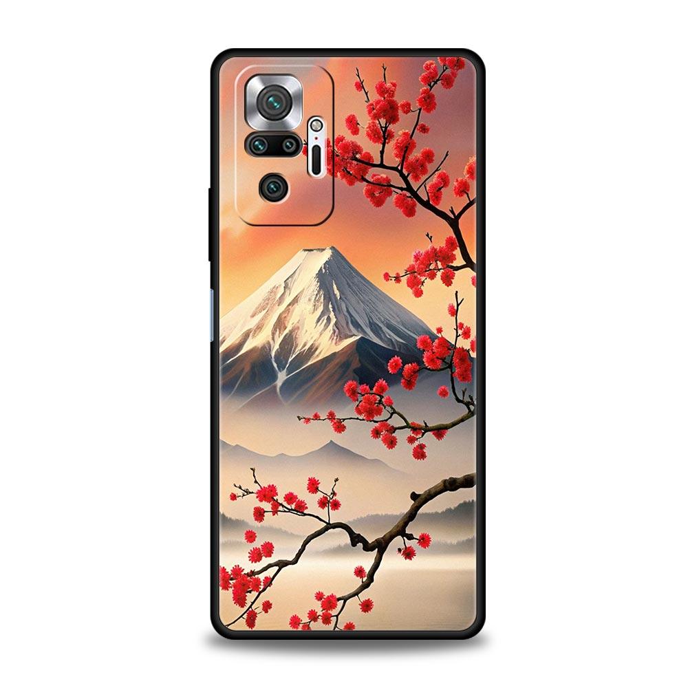 Japan Mount Fuji Painting Cherry Blossom Phone Case For Xiaomi Redmi Note 14 13 5G 10 11 12 Pro Plus 4G 14C 13C 12C 10C Cover
