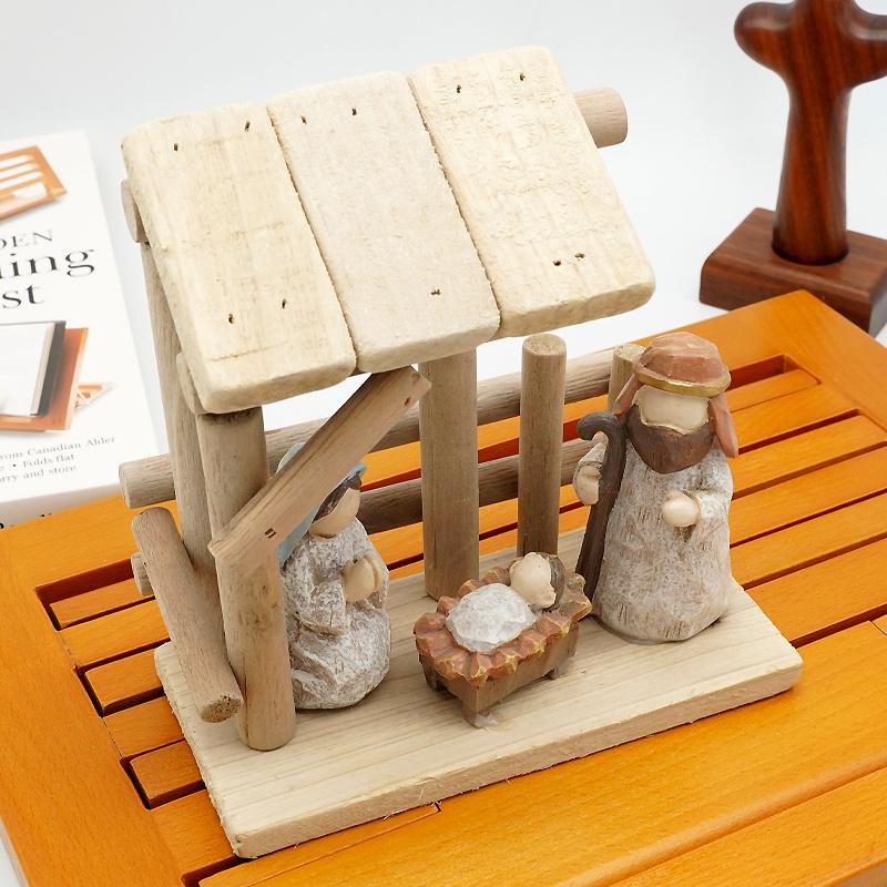 People Christmas Manger Camino Crafts Home Decoration Sculpture Decorations Creative Resin Gifts