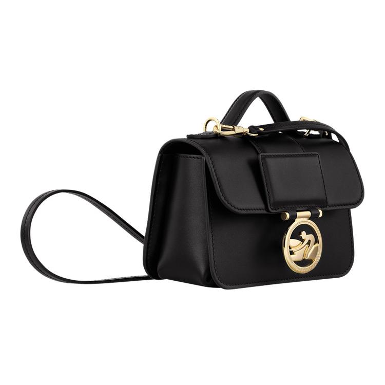 New LONGCHAMP BOX TROT Calfskin Handbag Shoulder Bag Crossbody Bag Extra Small Women's Black 10180HAU001