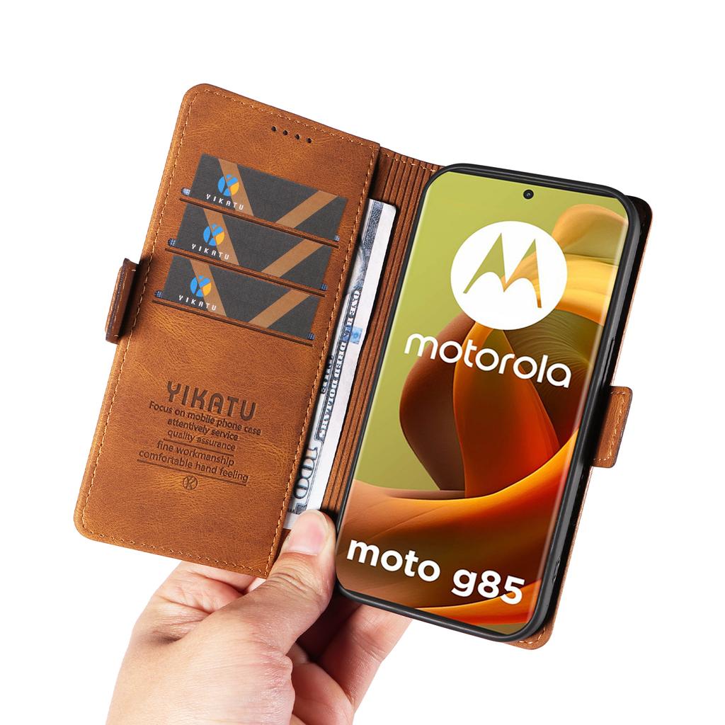 Чохол для телефону-гаманця з гніздами для карток із нубукової PU шкіри з боковою пряжкою для Motorola Moto G53, G14, G32, G54, G84, G34, G04, G24, G04s, E14, Edge 40, Edge 50 Fusion...