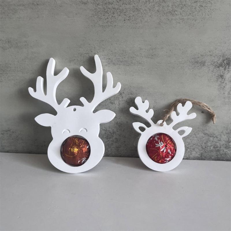 Reindeer Pendant Mould with Hole for Making Christmas Tree Decoration J0MC
