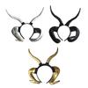 Langes Schafshorn-Stirnband für Halloween-Kostüm Haarreif Party-Requisiten Kopfschmuck Bühnen-Kopfschmuck Anime Verkleidungs-Accessoires