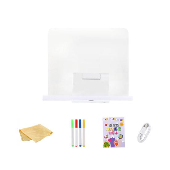 Kids LED Drawing Board with Book Markers Wipe Cloth USB Charging Light-up Dry Erase Board Office School Home Glow Doodle Note Board