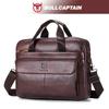 BULLCAPTAIN Erste Schicht Rindsleder Laptoptasche 14 Zoll Umhängetasche Business Aktentasche Markenhandtasche