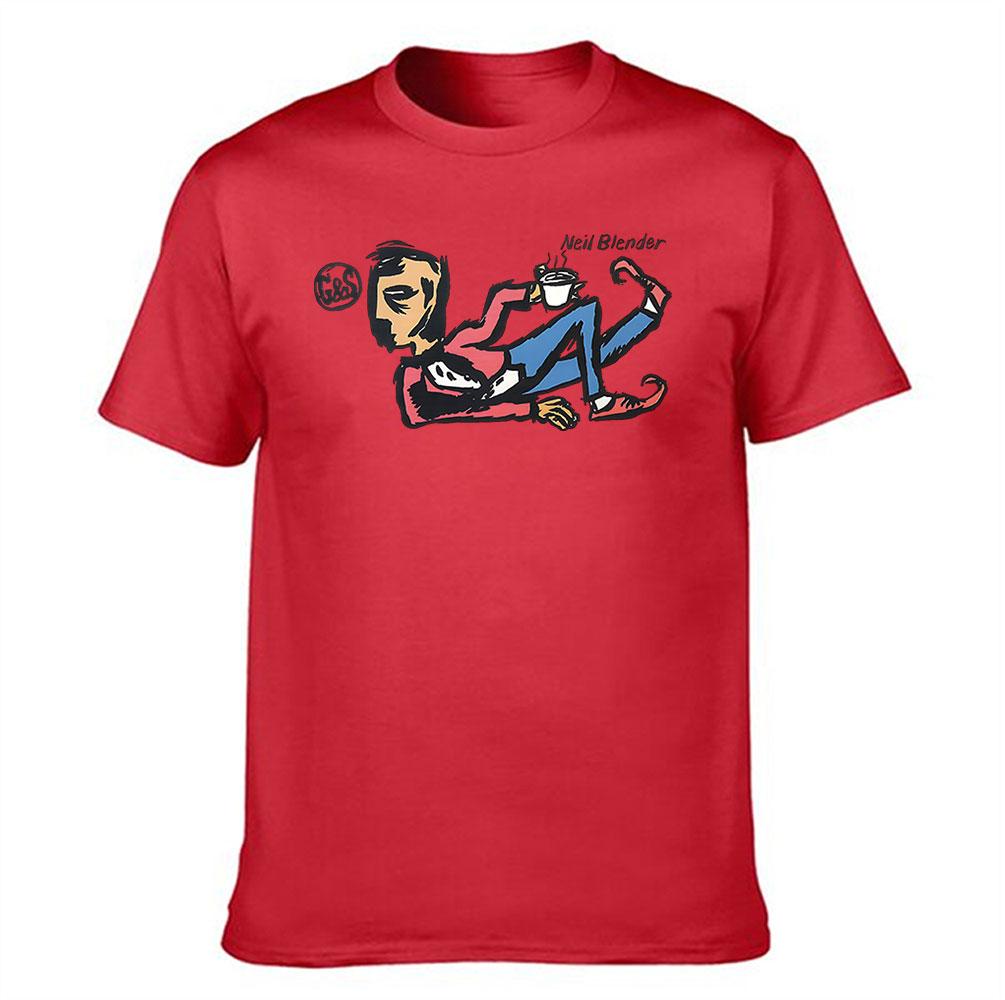 Unisex Baumwoll-T-Shirt Neil Blender Skateboarding Grafikdruck Vintage-Stil Lässiges T-Shirt Für Skate-Fans