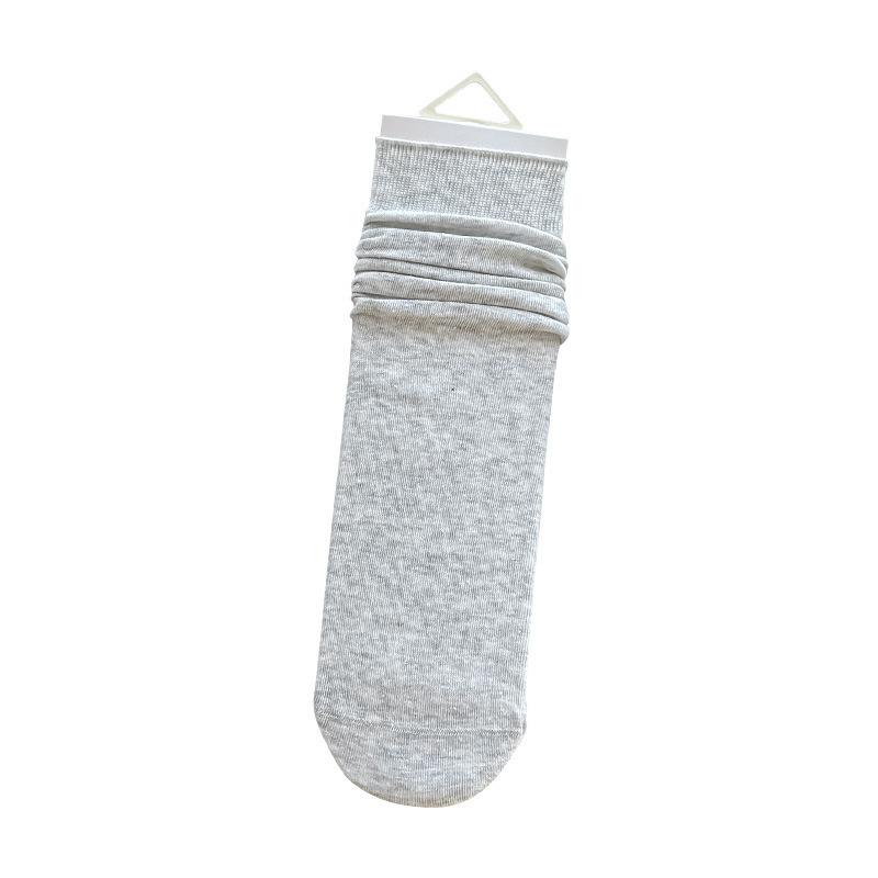 Solid-color Boneless Straight-leg Stockings - Children's Combed Cotton Summer Lightweight Mid-calf Socks, Long Pile Socks