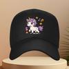 Cute Unicorn Music Print Baseball Cap Dreamy Sweet Style Adjustable Travel Hat