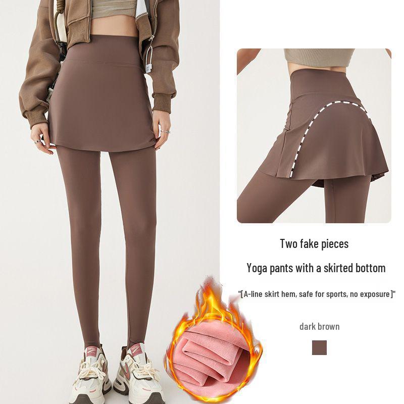 Leggings con Falda para Yoga y Pilates para Mujer Petite con Diseño de Dos Piezas Falsas