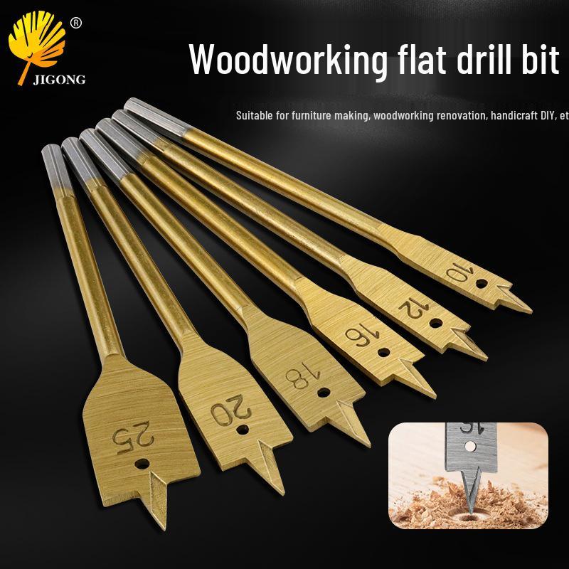 Hex Shank Wood Chisel Hole Opener Set, 10-25mm Flat Drill Bits for Wood Board Enlargement