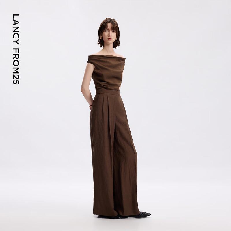 Langzi Pleated Wide-Leg Commuter Trousers M