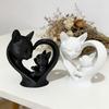 Mother and Child Cats Statues Animal Sculptures Cats Figurines Ornament for Living Room,Bookshelf,Side Table Decorations