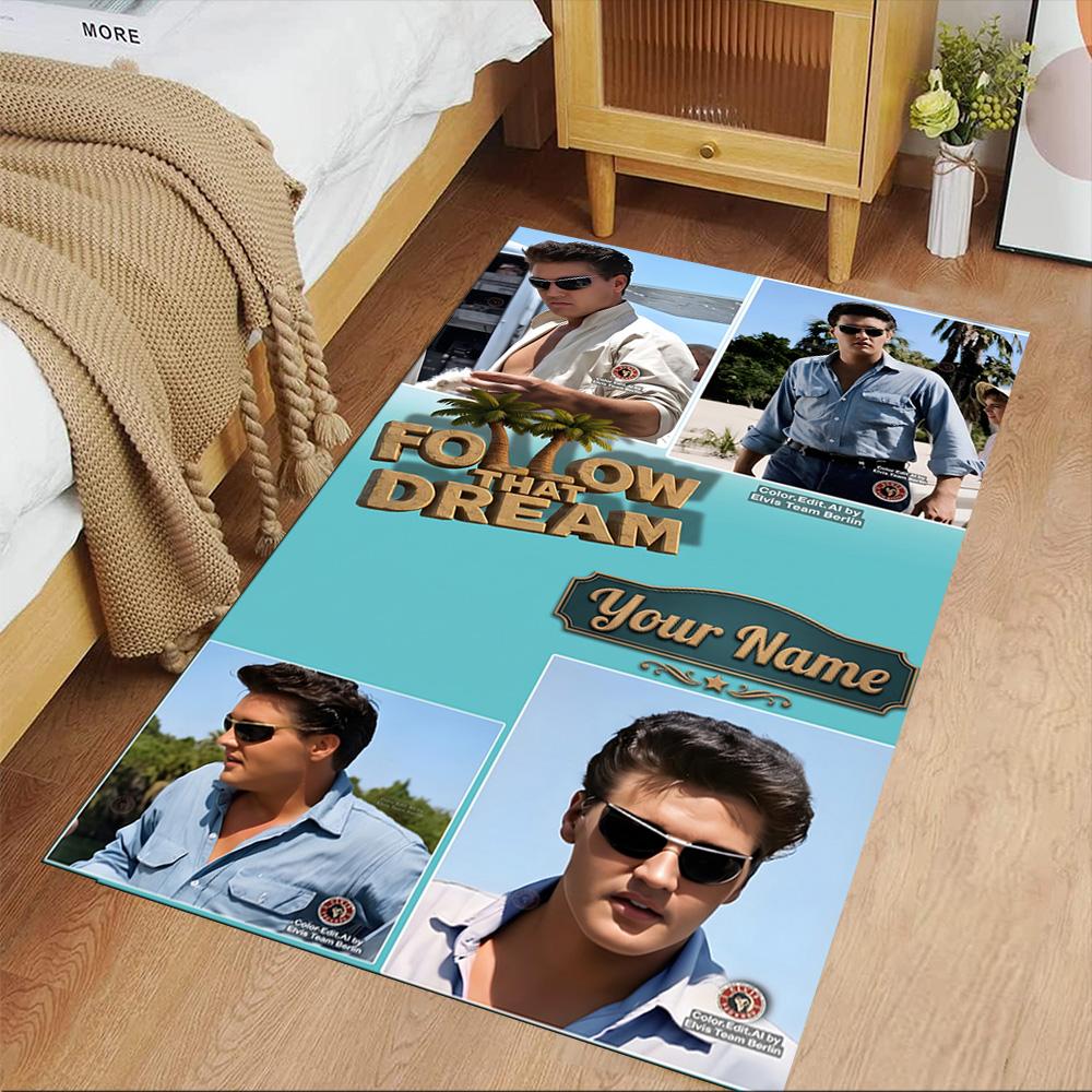 Elvis Presley Customize Your Name Floor Rug Office Rug Perfect for Decorate Room Outdoor Living Rooms Dining Room Antislip Carpet Office Home Decor