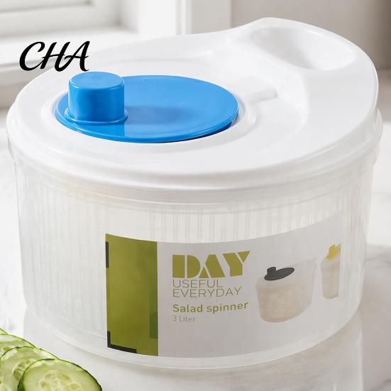 Multi Functional Vegetable Slicer Salad Spinner, Manual Quick Drying Fruit Washer, with Kitchen Tool for Vegetables Slicing Blade Design, Dryer