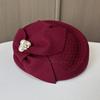 Pillbox Hat Vintage Fascinator Hat Women White Wool Felt Beret Cap Bridal Wedding Party Mesh Pearl Fedora Stewardess Hat Pillbox