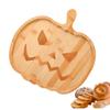 Halloween Wood Serving Platters Pumpkin and Coffin Shaped Serving Tray Halloween Wooden Charcuterie Boards Snack Dish Plates