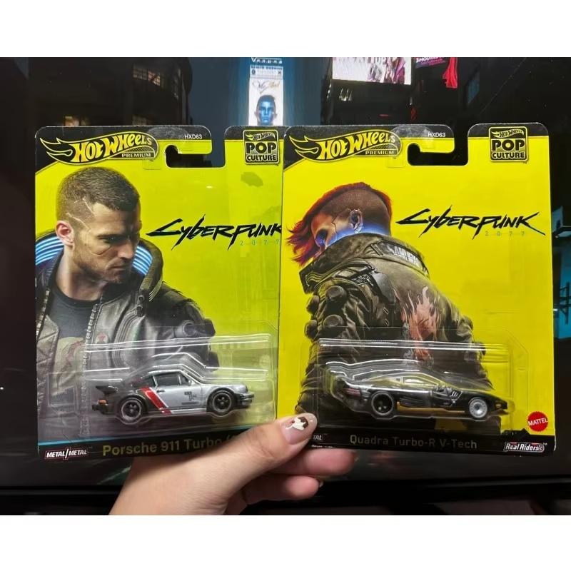 Genuine Hot Wheels Gold Label Hxd63 Pop Culture Cyberpunk 2077 Serise 1:64 Die Casting Model Car Toy Porsche Surprise Toys Cars