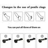 3pcs Cock Ring Silicone Delay Ejaculation Adult Toys for Men Penis Ring Enlargement Delay Chastity Device Sex Toys Sex Shop 18+