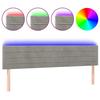 VidaXL Tête de Lit à LED Meuble de Chambre à Coucher Accessoire de Lit Double Tête de Cadre de Lit Intérieur Gris Clair 3121812
