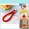 Stylish Woven Rope Christmas Bell Metal Keychain Elegant Gift For Couples And Friends
