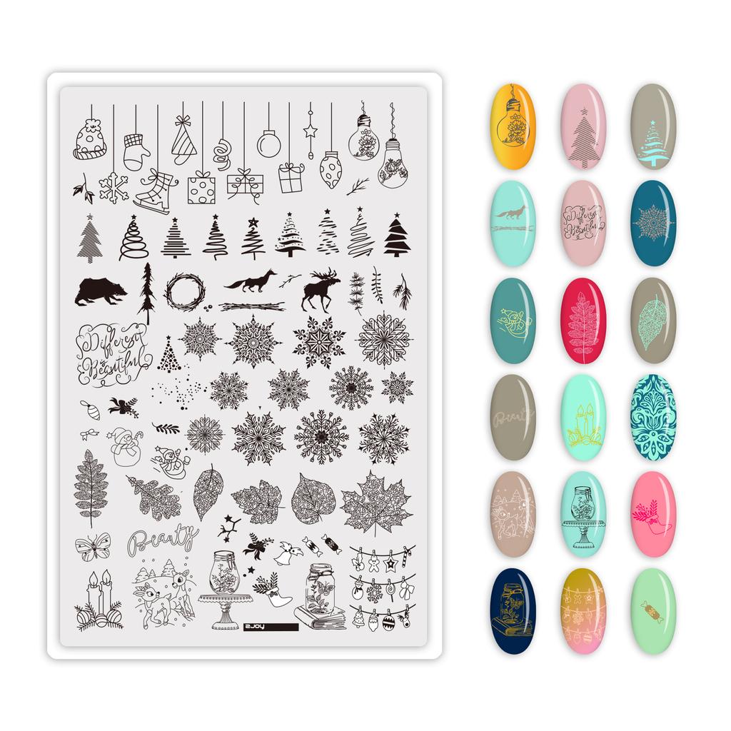 9.5X14.5cm Big Size Nail Stamping Plates Flower/Geometric Designs Nail Art Template For DIY Nail Decor 5.6cm round Stamper Plate