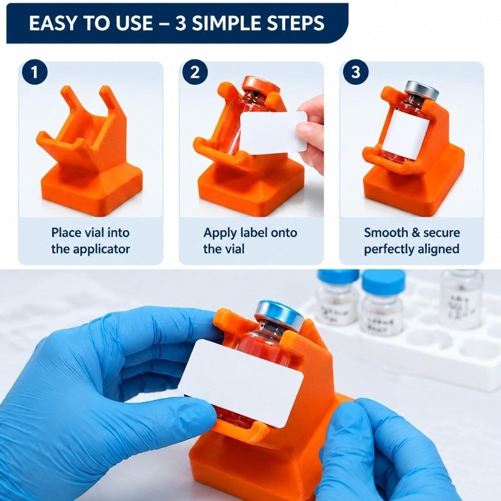 2Pcs Plastic Material Vial Label Applicator Precision Align Label Applicator Stand For Sample Vial
